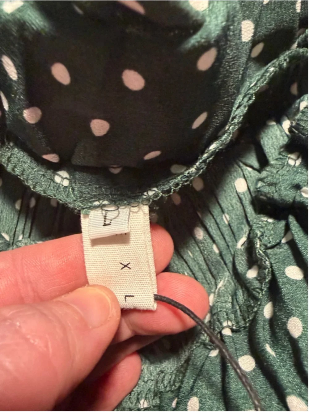 Women's EXLURA Green & White Polka Dot Pleated Midi Skirt L 228